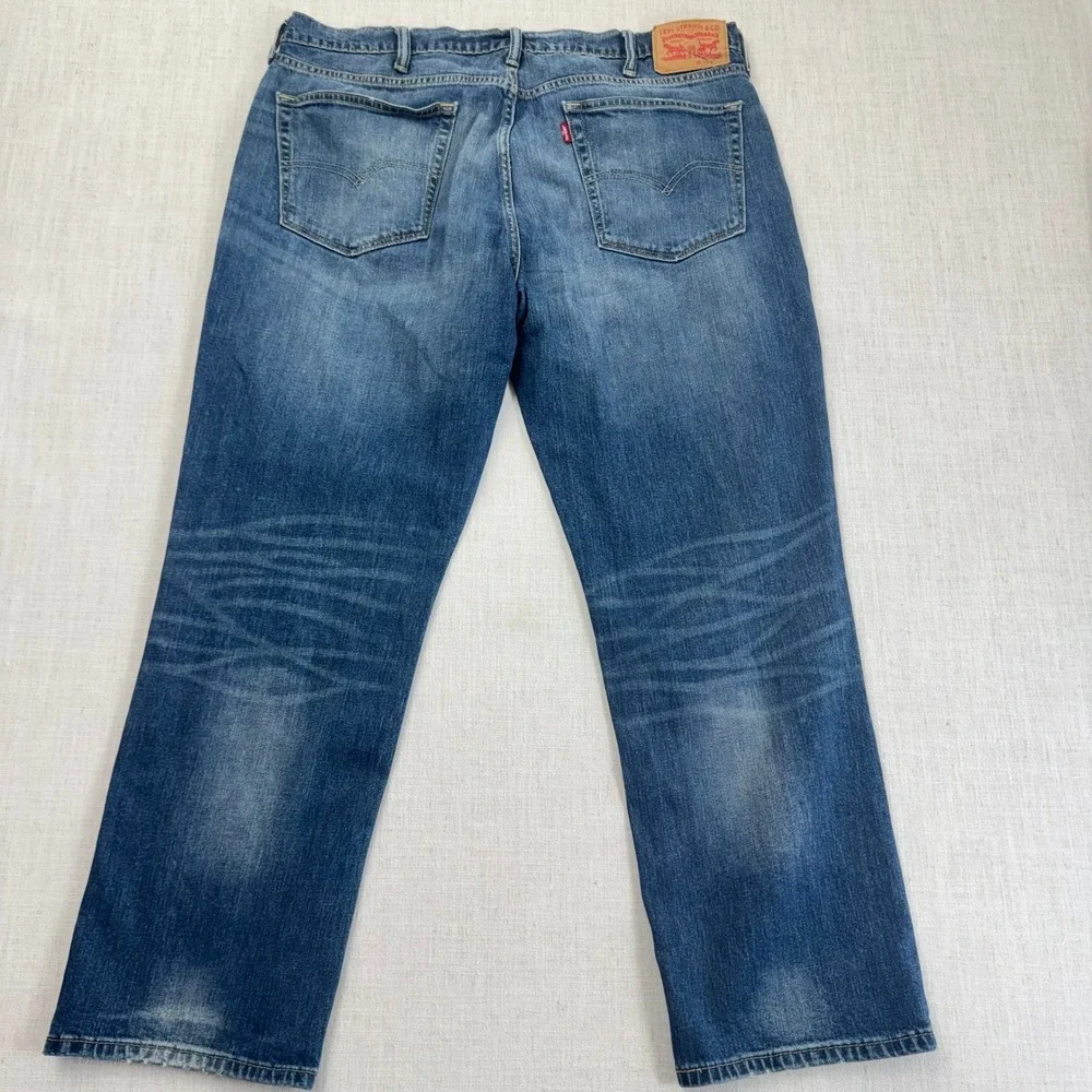 Levis‎ 541 Athletic Taper Mens Jeans 38x30 Blue Denim Medium Wash Distress Fade